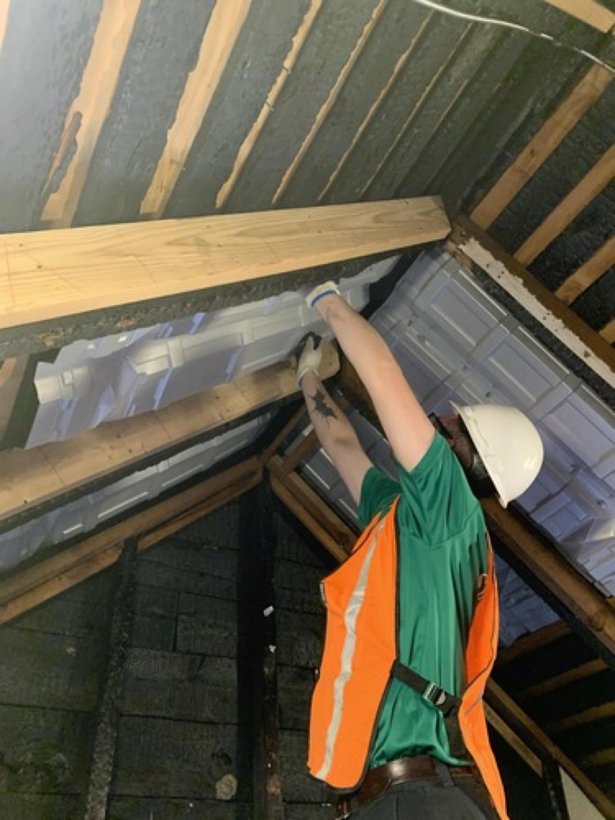Attic after fresh insulation
