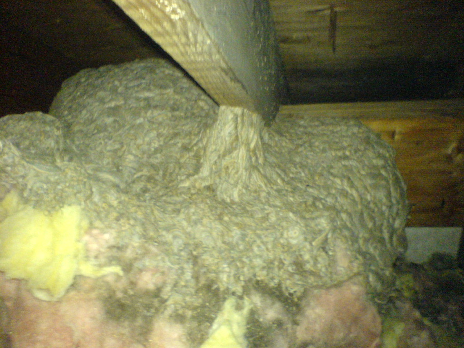 Attic before new insulation